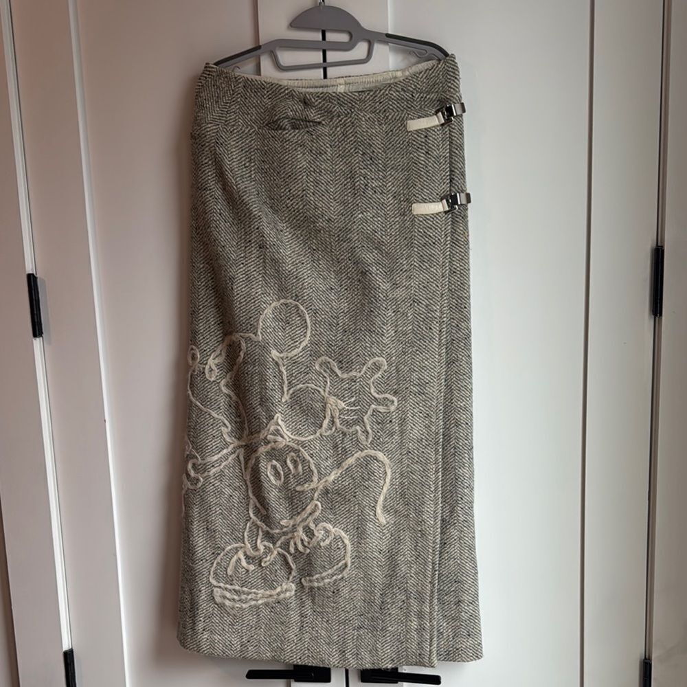 JC de Castelbajac Gray Mickey Mouse Wrap Skirt - 44